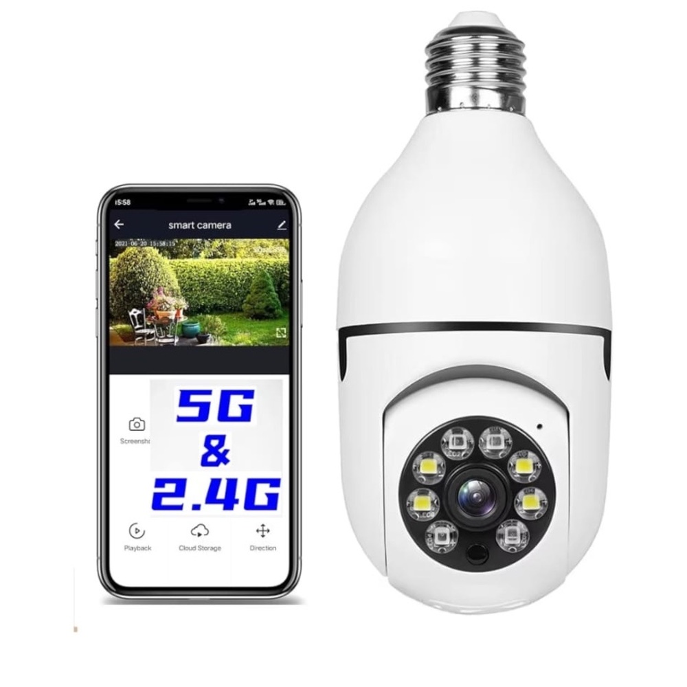 Smart Security Bulb Camera with Dual-Band WiFi -
